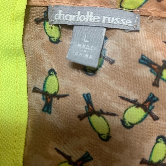 Charlotte Russe beige tunic with bird motif, size L - Picture 5 of 6